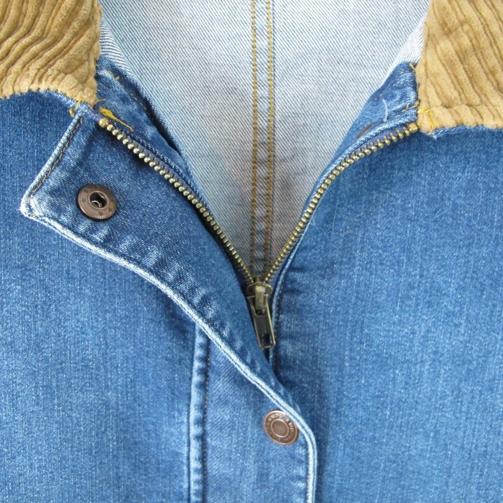 Lands End Blue Denim Long Sleeve Chore Barn Coat Women's Size 1X Unlined - Picture 7 of 9